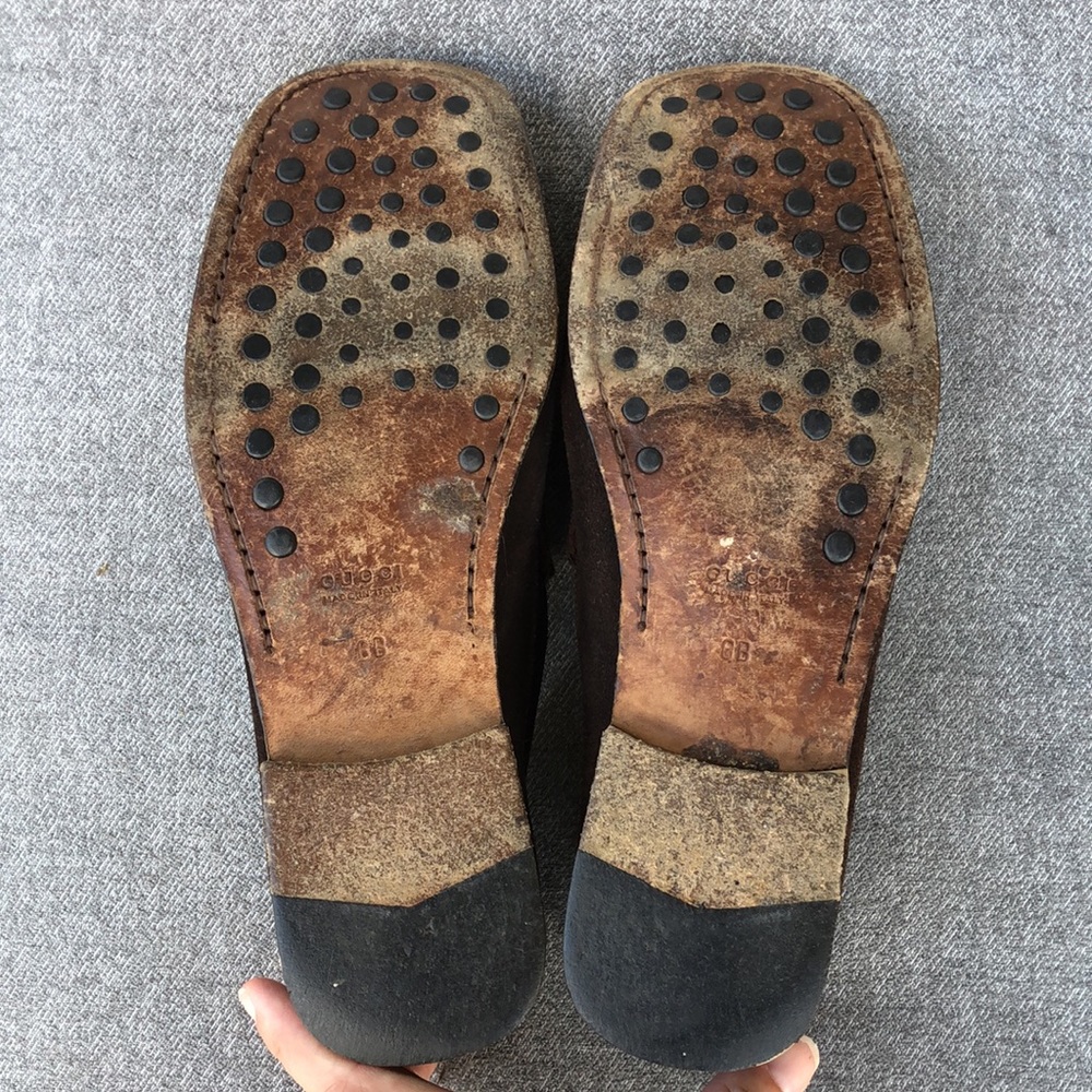 GUCCI Horsebit Suede Leather Loafers - Picture 8 of 9